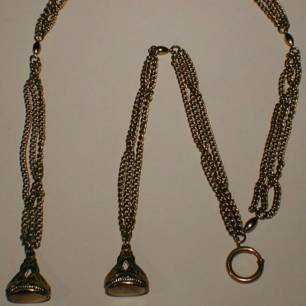 Antique Victorian 1/20 12K GF Watch Chain FOBs 70G